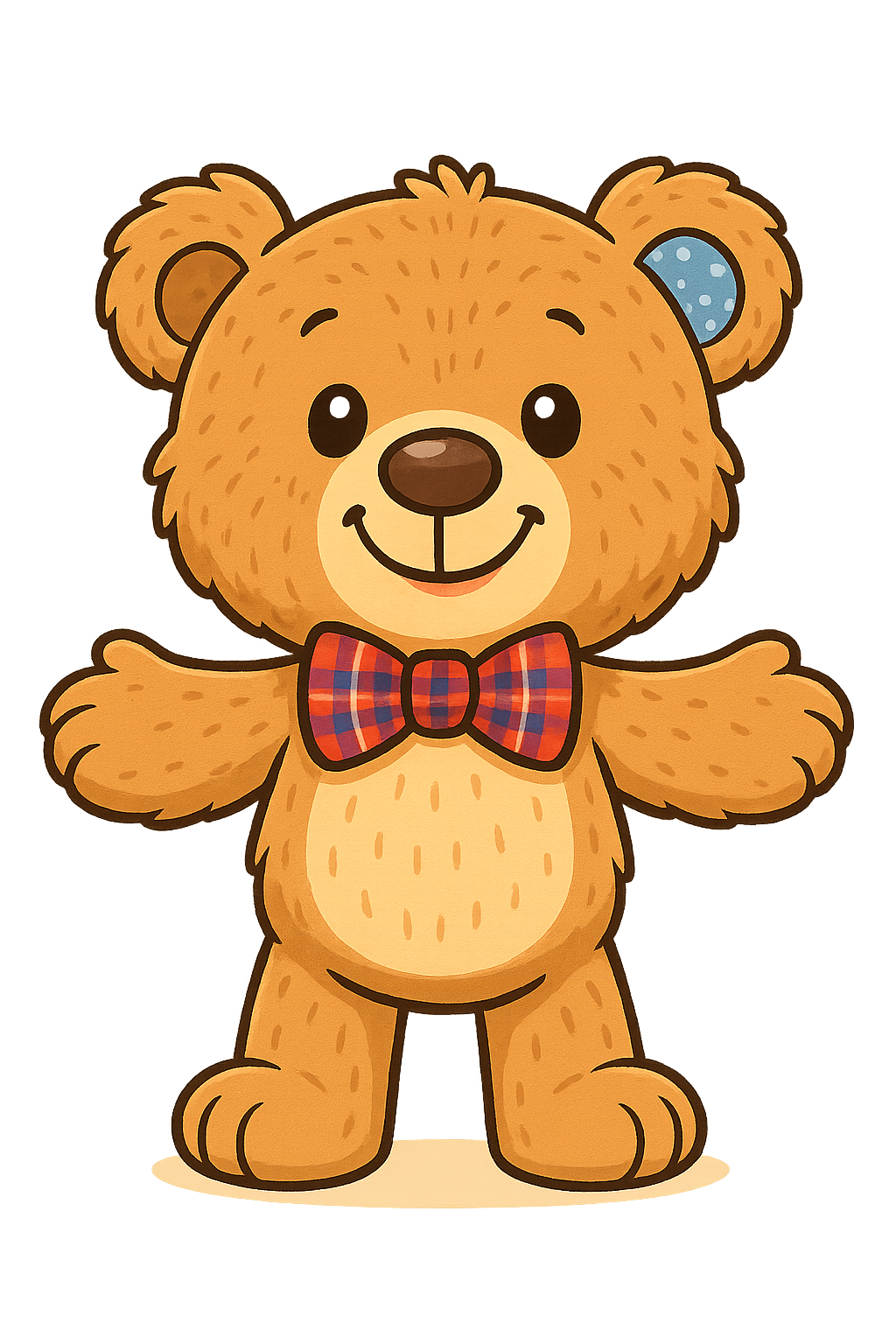 Illustrated teddy bear storybook character